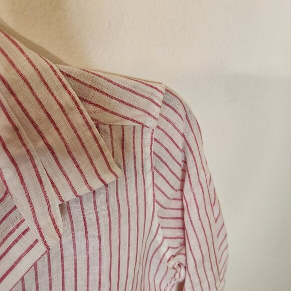 Frank and Eileen Barry Linen Stripe Button Down - Picture 6 of 10